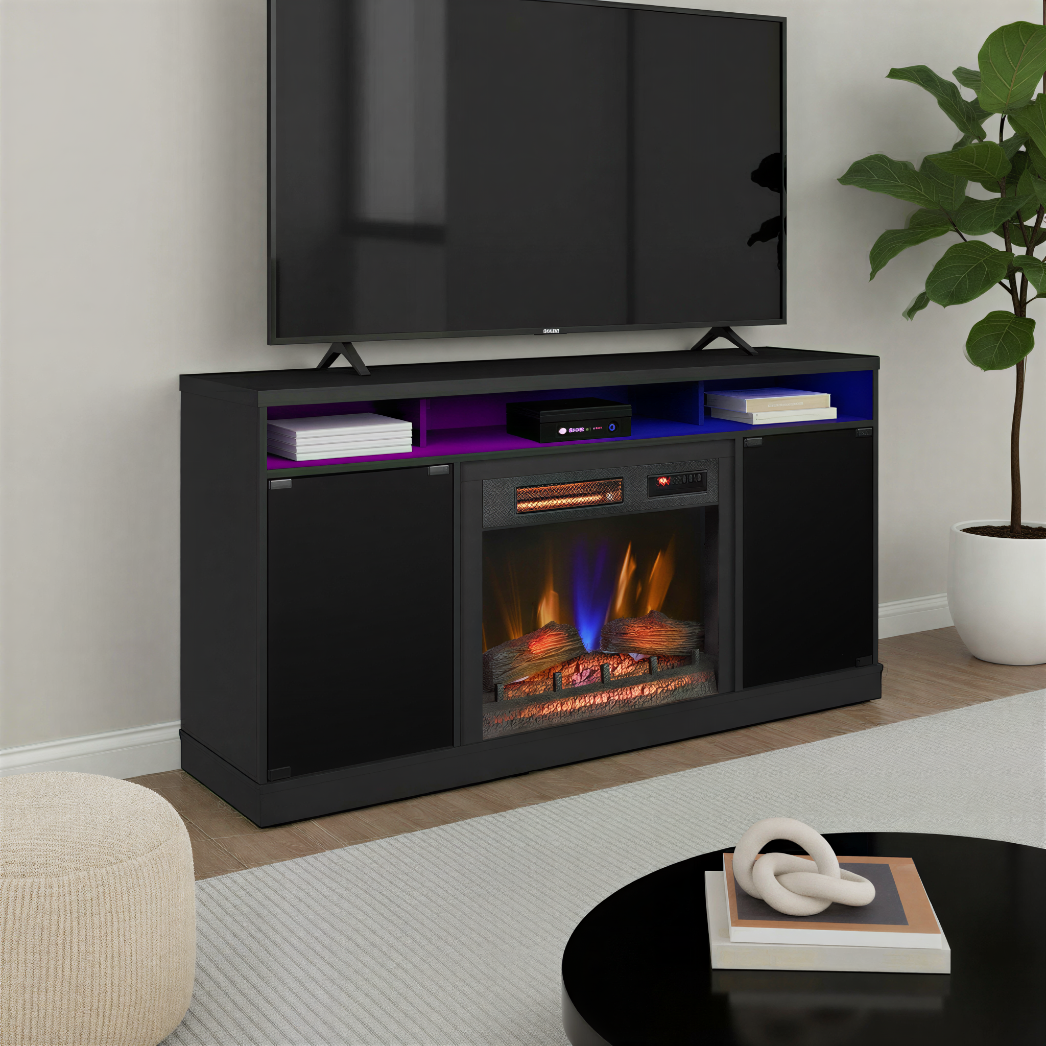 duraflame® Electric Fireplace TV Stand with Modern LED Accent