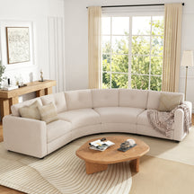 4-Piece Modular Sectional Sofa with Curved Design & Tufted Back