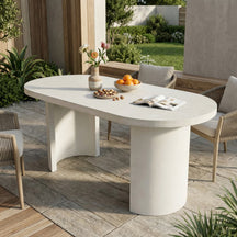 Ellis Oval 67.5' Mondern Outdoor Concrete Dining Table