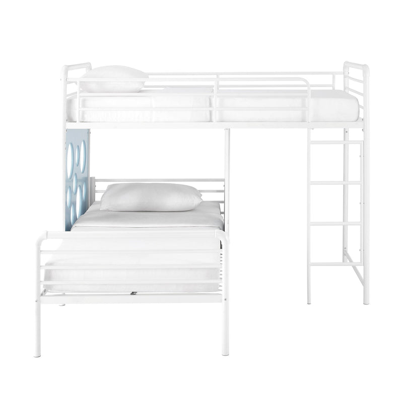 60" L-Shape Bunk Bed with Cut Out Panels Living Room Walker Edison 