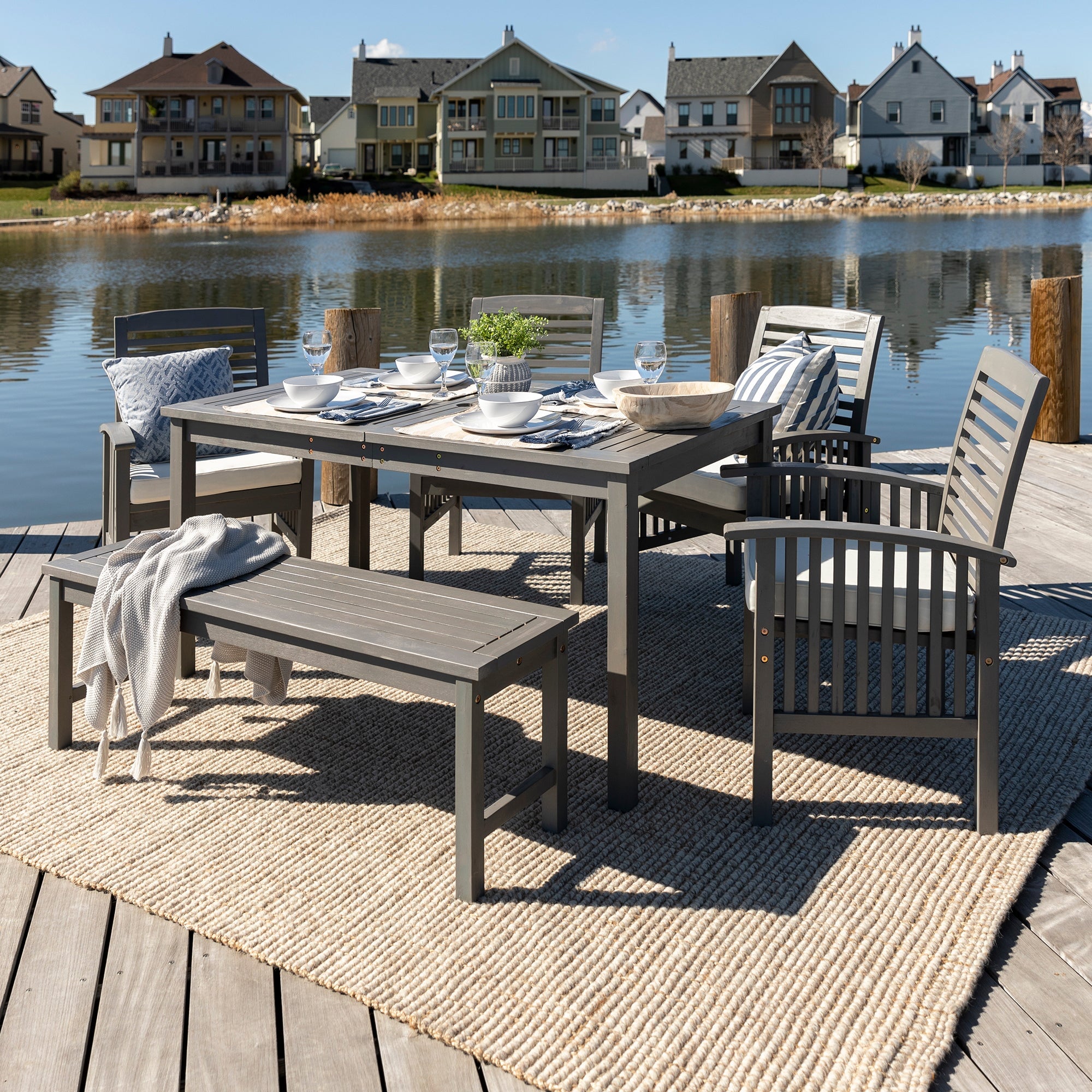 Patio table and online chairs grey