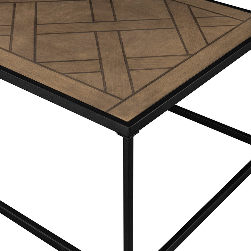 Contemporary Decorative Parquet-Top Rectangle Coffee Table Coffee Table Walker Edison 