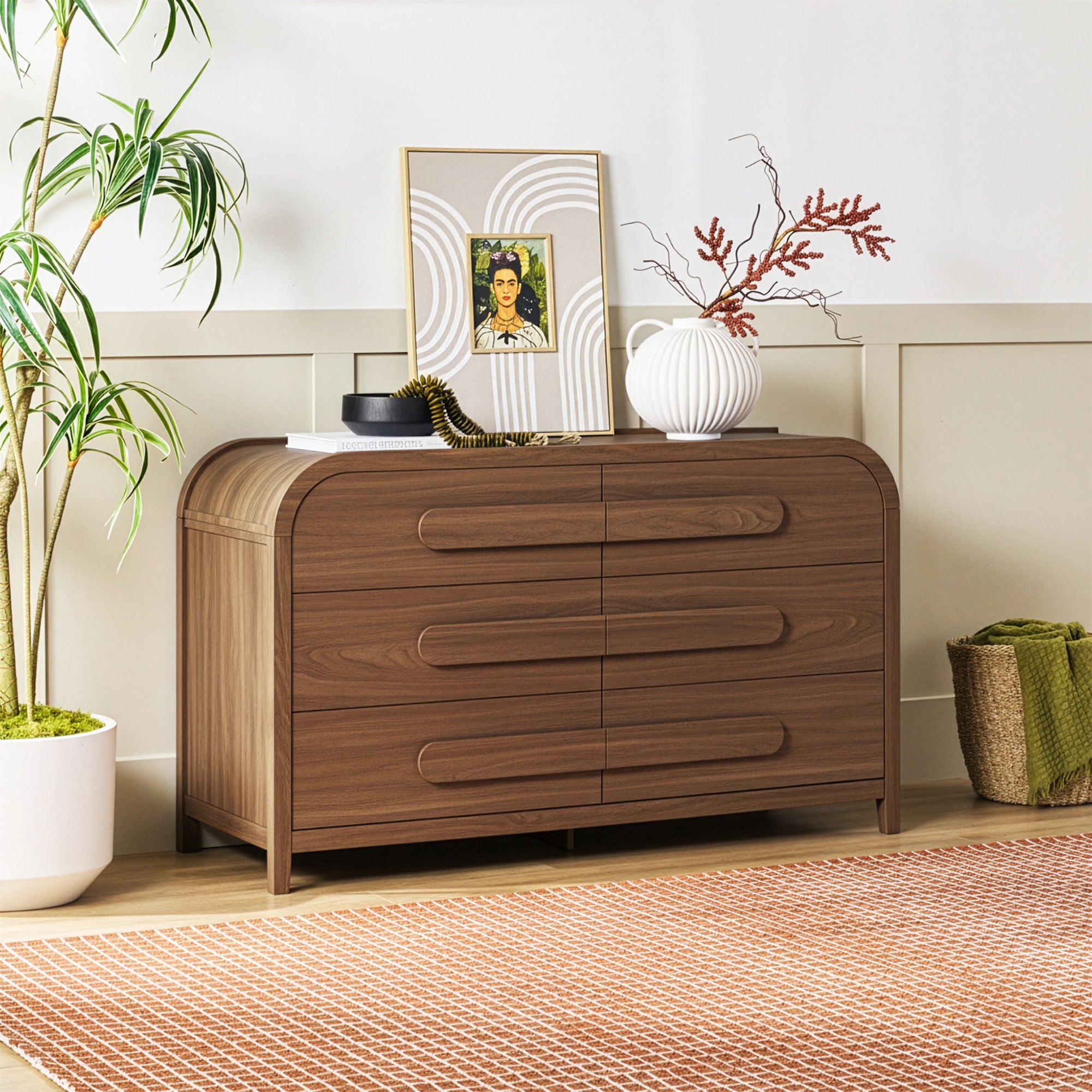 Chantelle Modern Curved 6-Drawer Dresser – Walker Edison