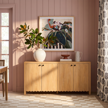 Paisley 60" Modern Scalloped Easy Assembly Sideboard /TV Stand