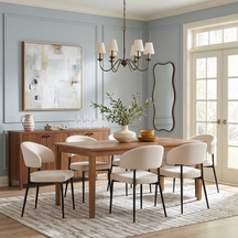Paisley Modern Scalloped Easy Assembly 70" Rectangular Dining Table