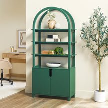 Zoey Modern Arched Wood Cabinet Storage Bookcase