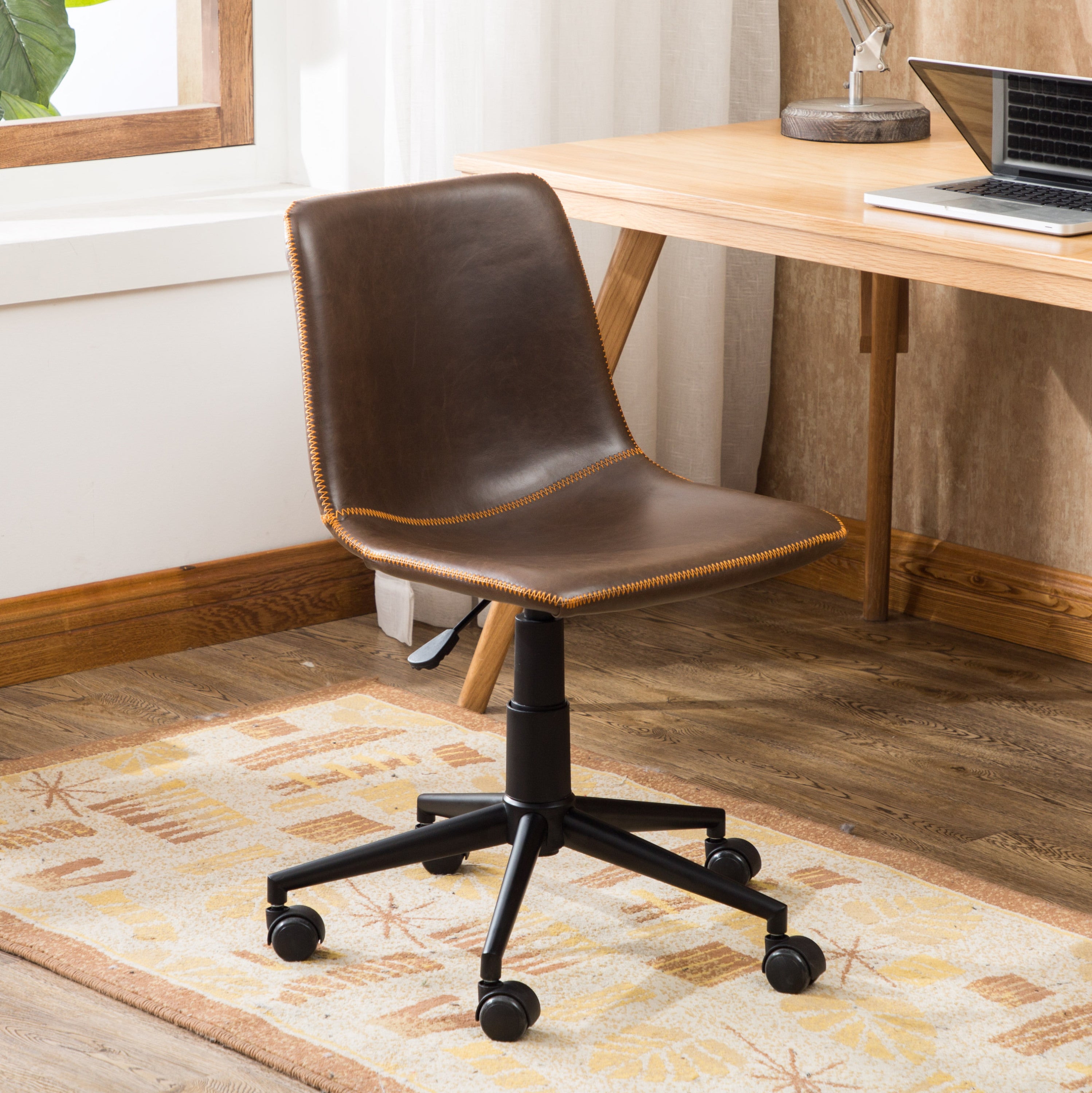 Walker Edison | Cesena Faux Leather 360 Swivel Air Lift Office Chair,
