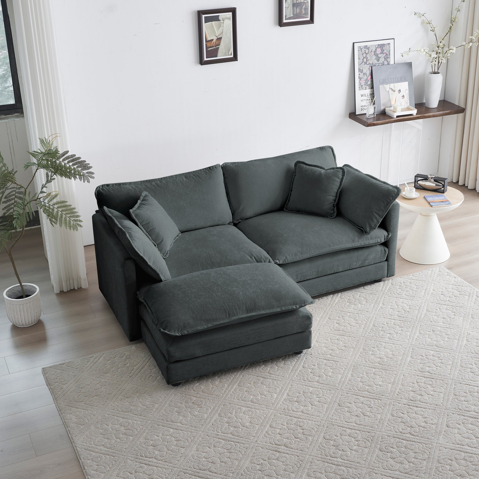 ファブリック 2seaters Sofa Walker Edison | Chenille Two-Seater Sofa with Ottoman