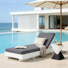 Modern Patio Sun Lounger Chaise with Water-Repellent Cushion