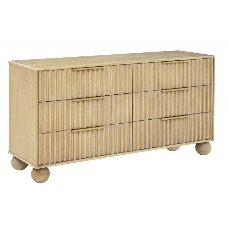 knee length dresses for ladies Modern Minimalist 6 Drawer Dresser with Fluted Panels and Rounded Legs