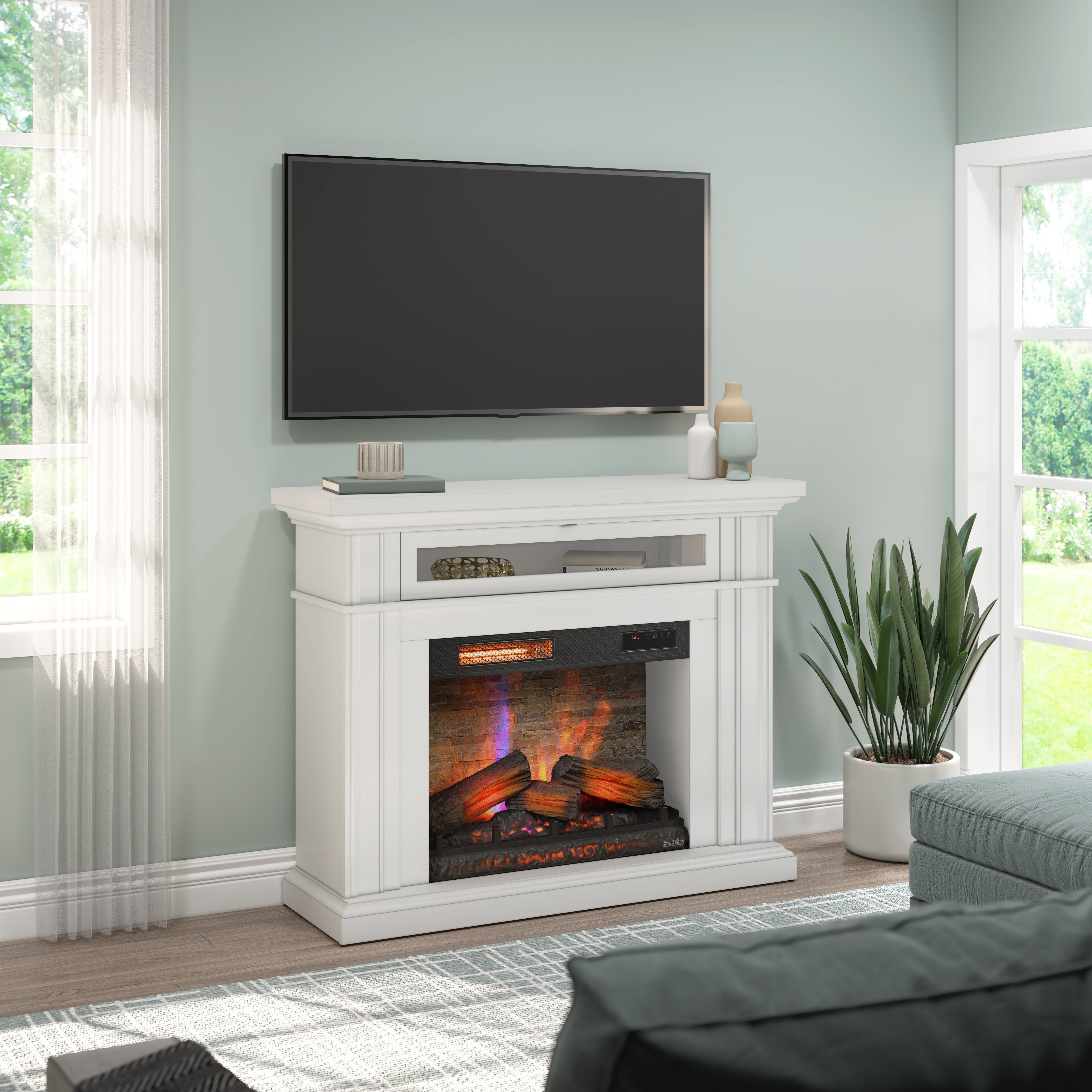 duraflame® 3D Flame Effect Electric Fireplace Wall Mantel – Walker
