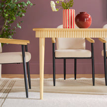 Samantha Modern Fluted 71" Rectangular Dining Table