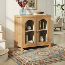 Sasha Modern Arched Glass Accent Cabinet
