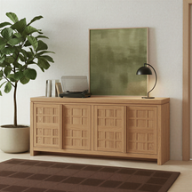 Booker Modern Windowpane TV Stand Sideboard with Storage