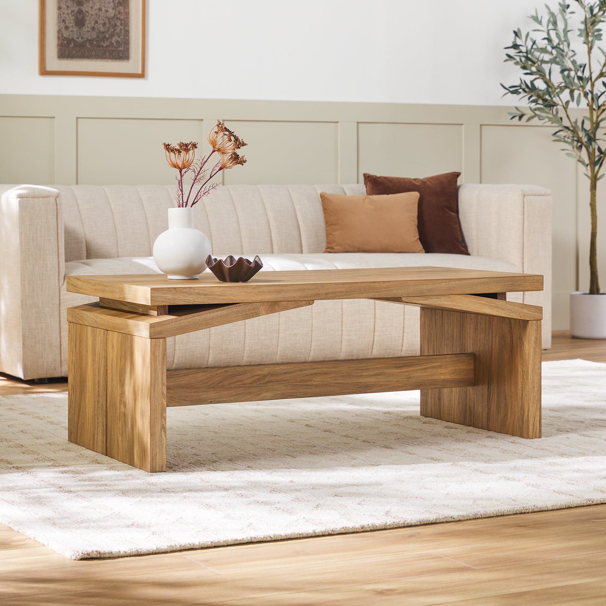 Booker Modern Split-Top Coffee Table | Walker Edison