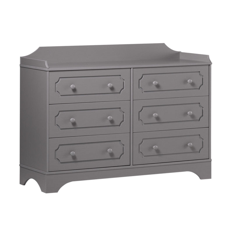 Solid Wood Detailed Dresser with Gallery Living Room Walker Edison Gray 