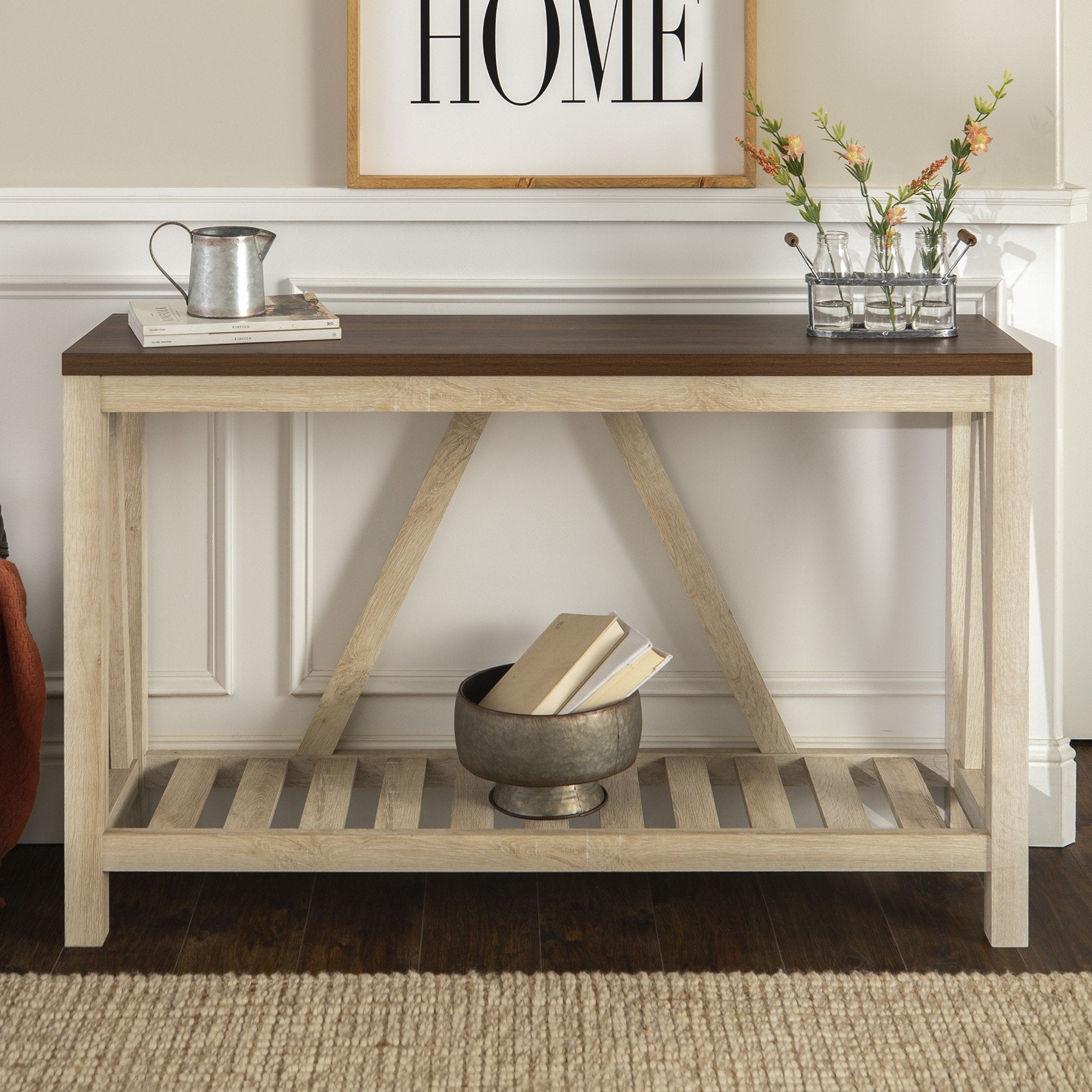 A-Frame Rustic Entry Table – Walker Edison