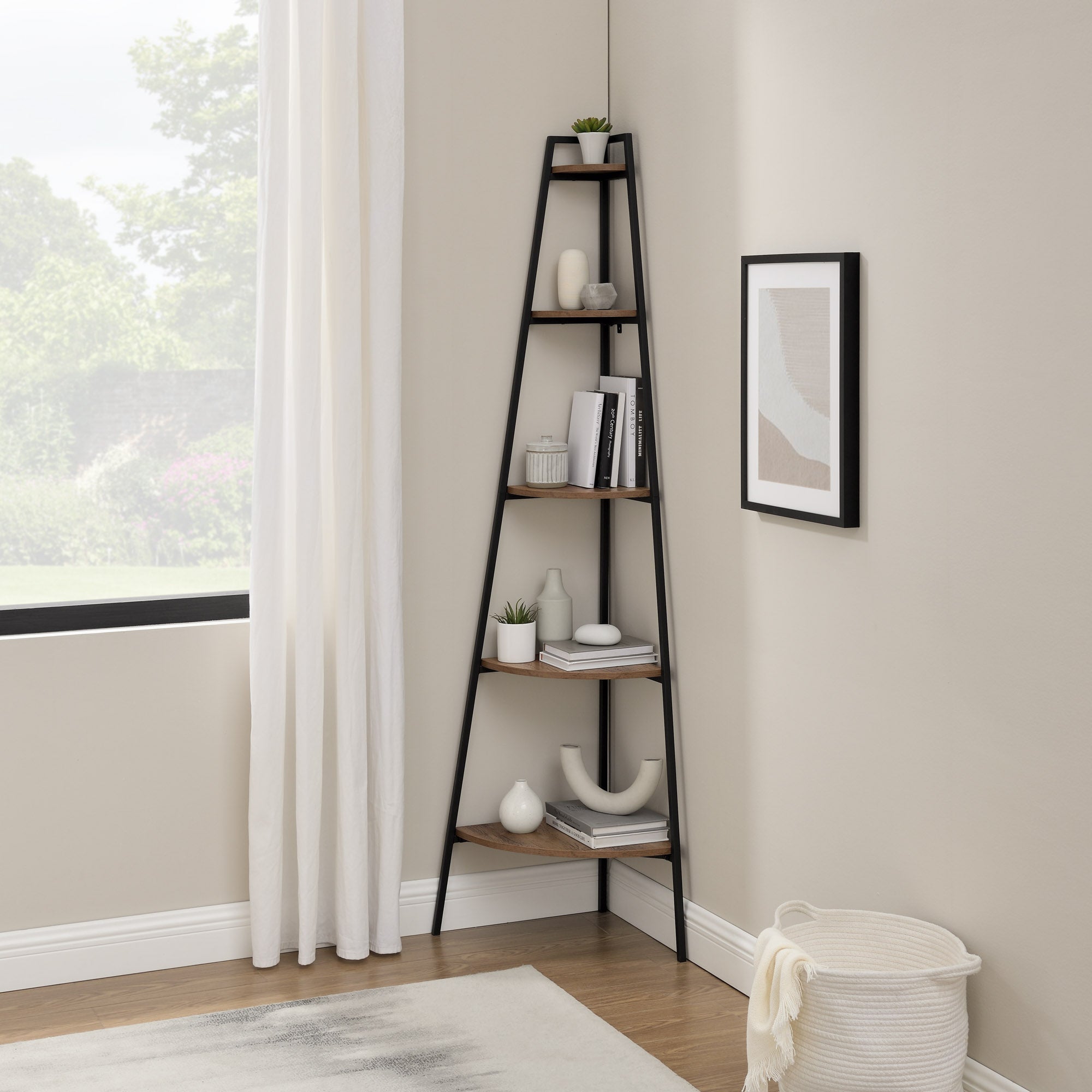 2024 Wooden Corner Ladder Shelf