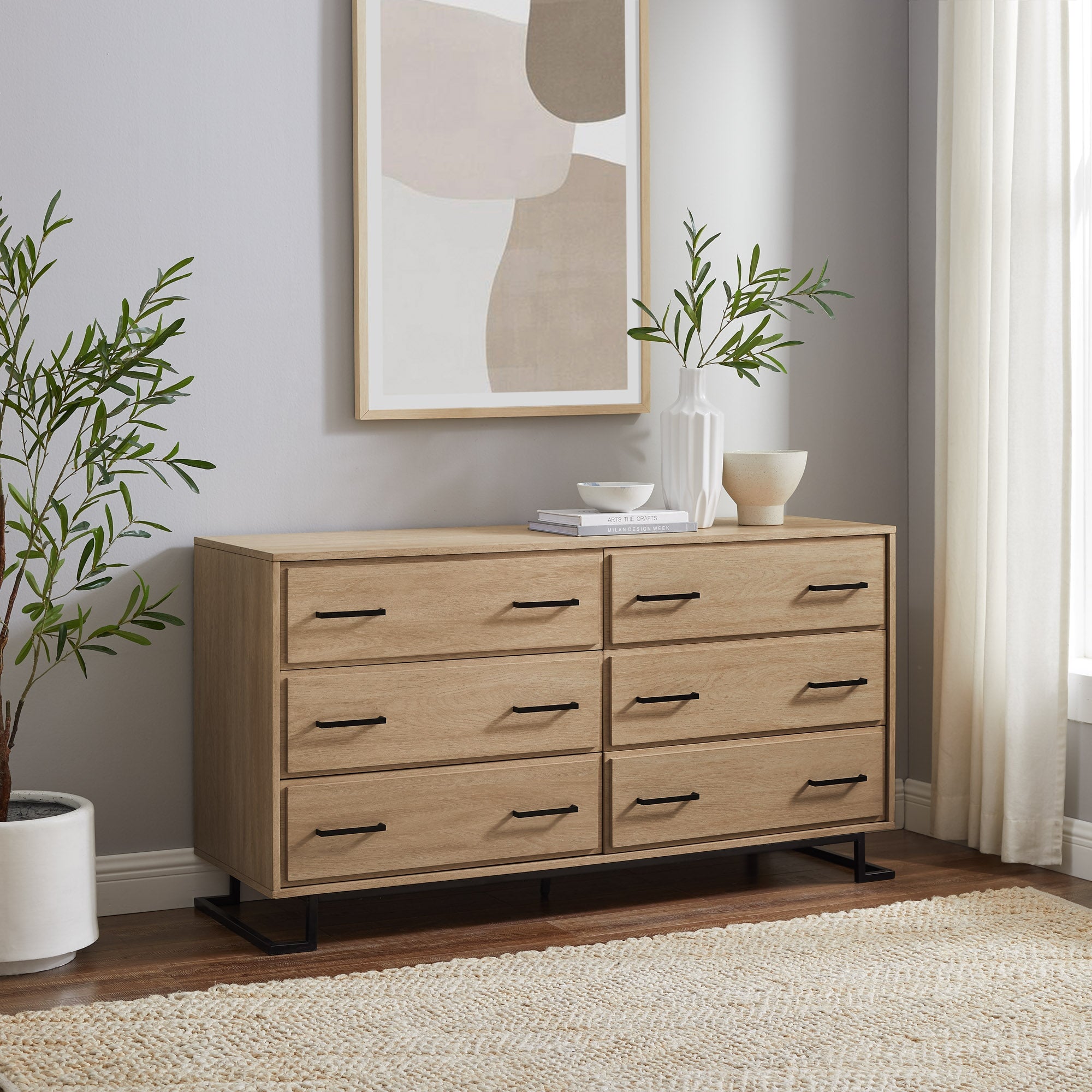 Danae Modern Wood and Metal LLeg Dresser Walker Edison