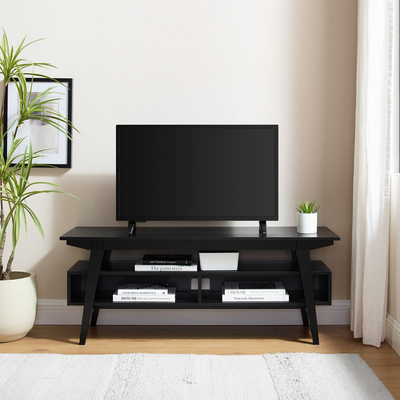 Japandi Minimal Solid Wood TV Stand for TVs up to 50” Entertainment Centers & TV Stands Walker Edison 