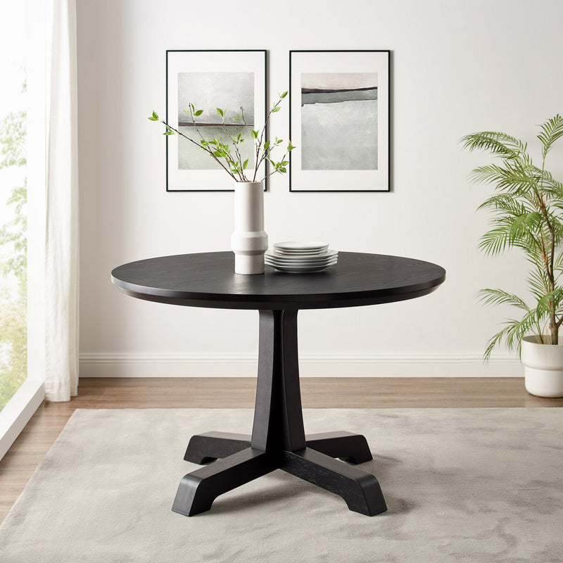 48" Round Dining Table with Pedestal Base Living Room Walker Edison 