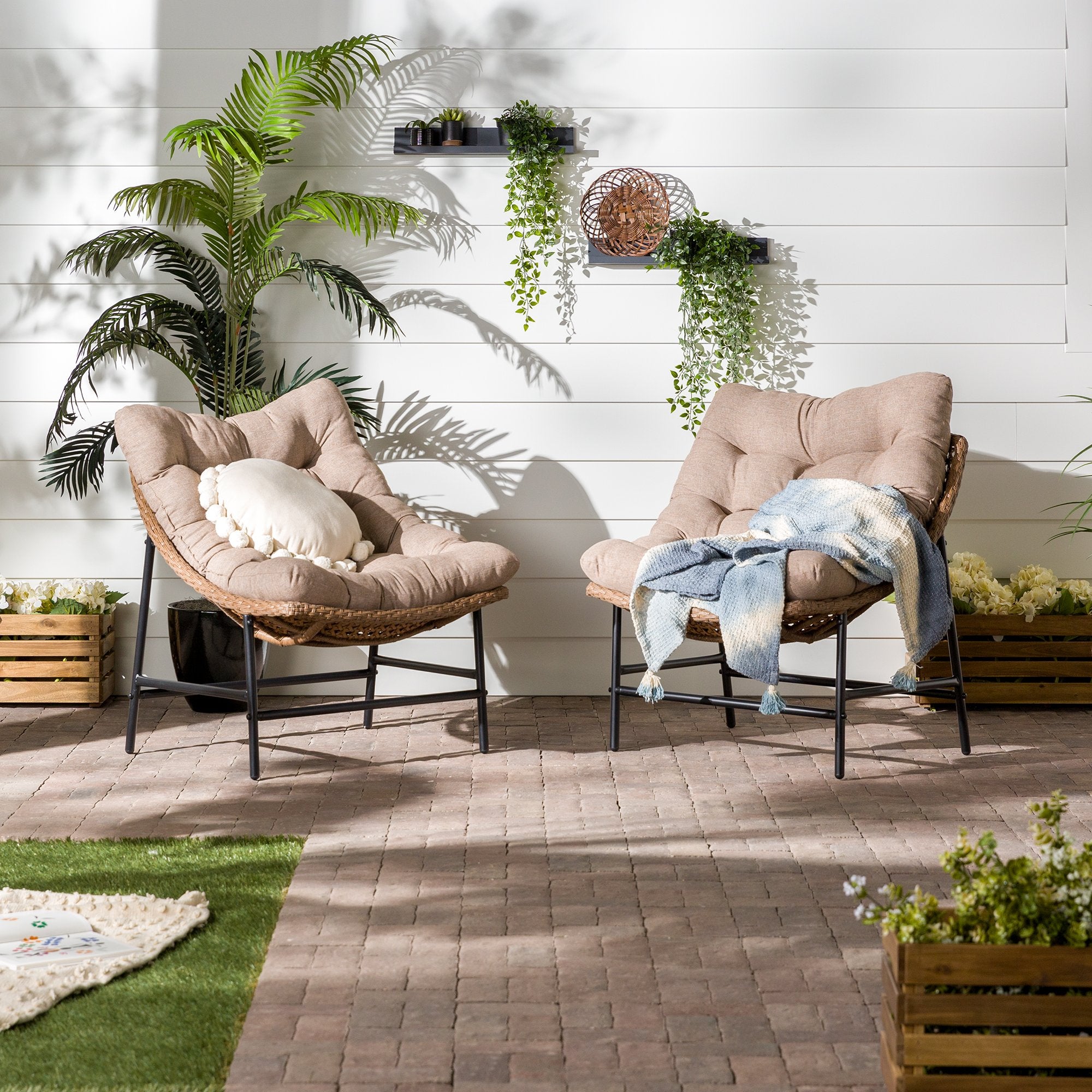 Walker White Sunbrella Outdoor Sofa Cushions, Set of 4 + Reviews