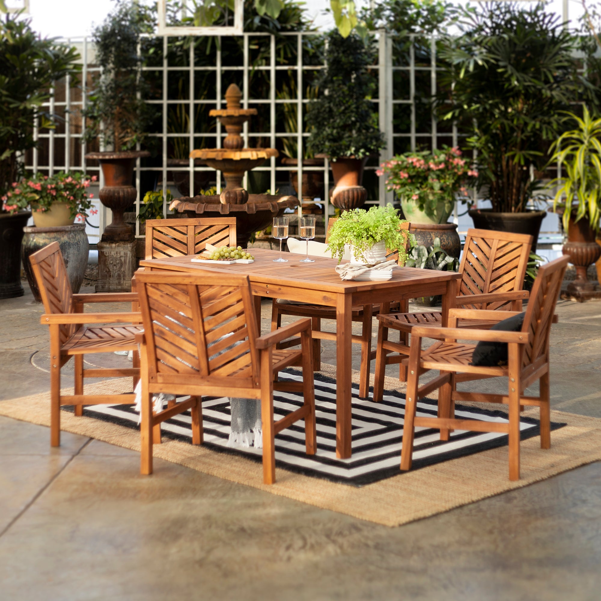 Vincent 7-Piece Outdoor Patio Dining Set – Walker Edison