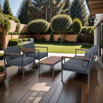 Walker Edison | 4 Piece Outdoor Sofa Chat Set Thumbnail