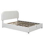 Walker Edison | Teddy Full Size Upholstered Platform Bed with Hydraulic Storage Thumbnail