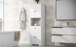 Walker Edison | White Tall Bathroom Storage Cabinet Thumbnail