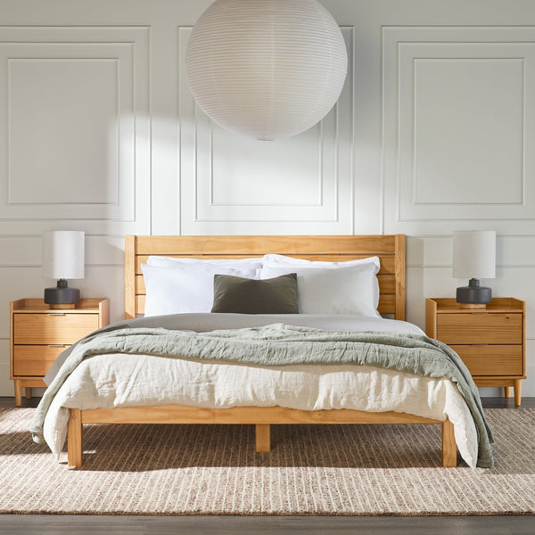 Minimalist Solid Wood Low Bedframe Bedroom Walker Edison 