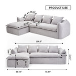 Walker Edison | Cloud Deep Seat Sectional Sofa Thumbnail