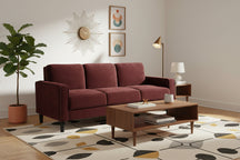 Burgundy sofa on a white background
