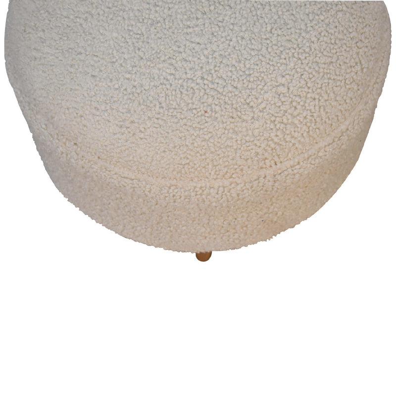 Walker Edison | Cream Boucle Rounded Footstool