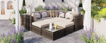 Walker Edison | Wicker 8-piece Outdoor Lounger Sofa Set Thumbnail