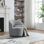 Walker Edison | Swivel Barrel Accent Chair with Ottoman Thumbnail