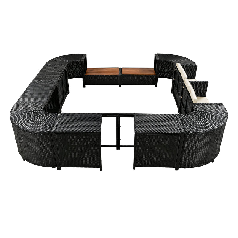 Walker Edison | Outdoor Wicker Spa Surround Frame