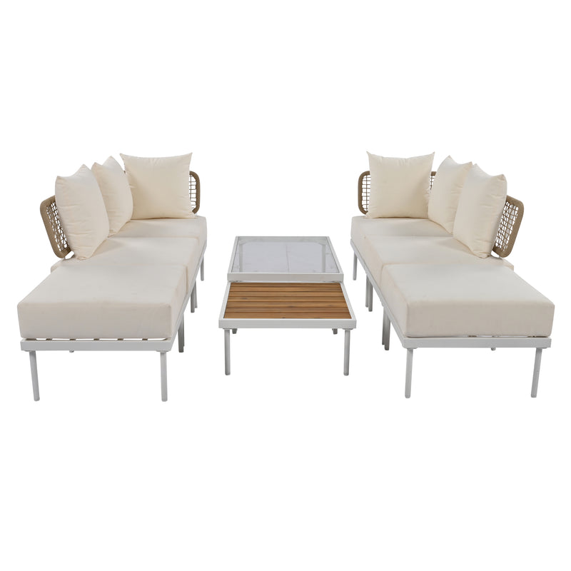 Walker Edison | Outdoor 8-Piece Sectional Sofa Set