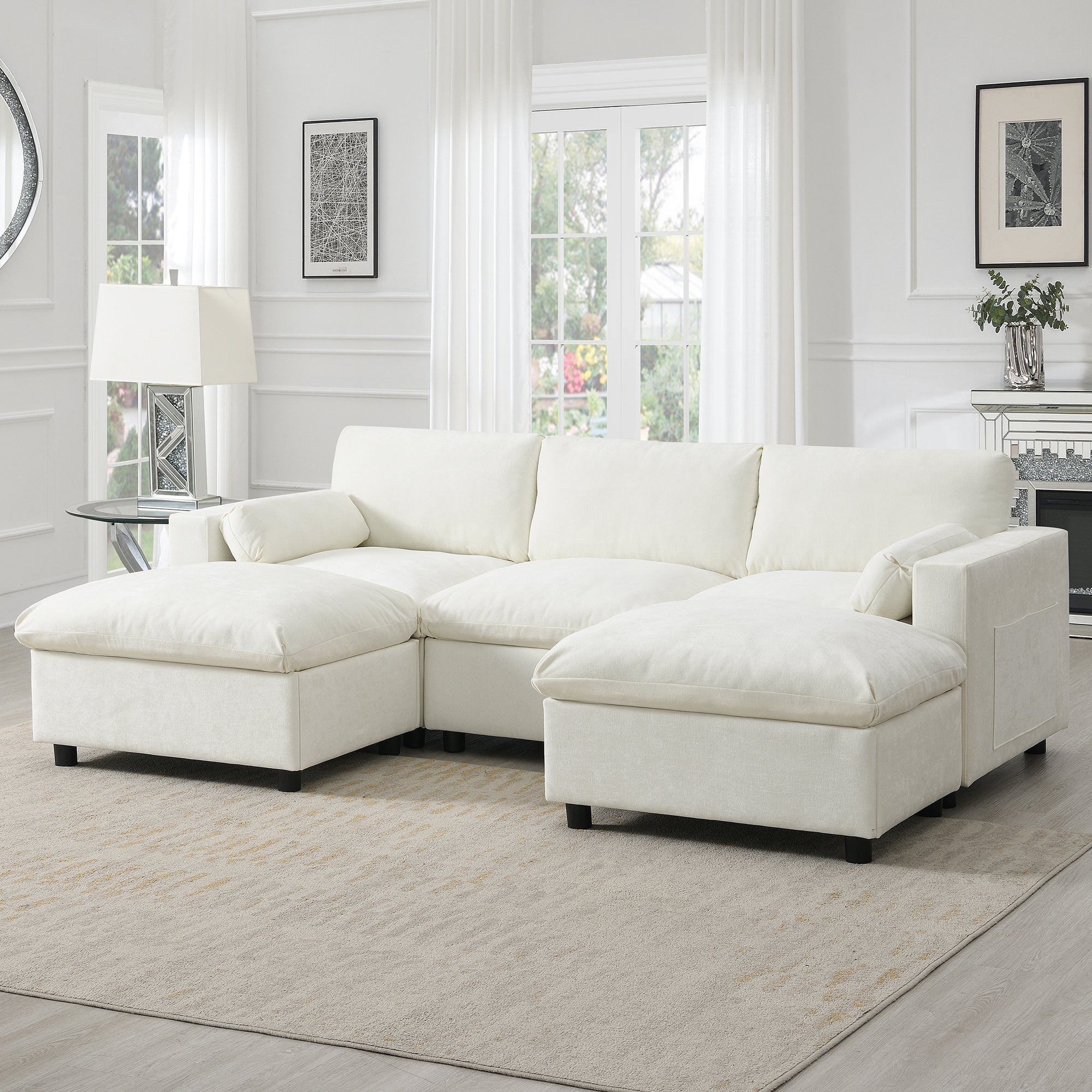 Walker Edison Modular Cloud Sectional Sofa