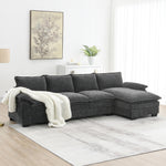 Walker Edison | Chenille Pillow Top Cloud L-shape Sectional Sofa with Chaise Lounge Thumbnail