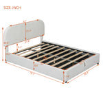 Walker Edison | Teddy Full Size Upholstered Platform Bed with Hydraulic Storage Thumbnail