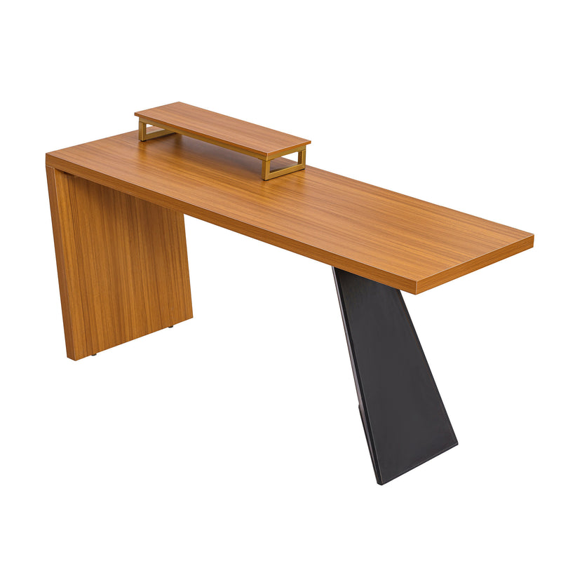 Walker Edison | Modern Wooden 63" Writing Desk with Monitor Stand