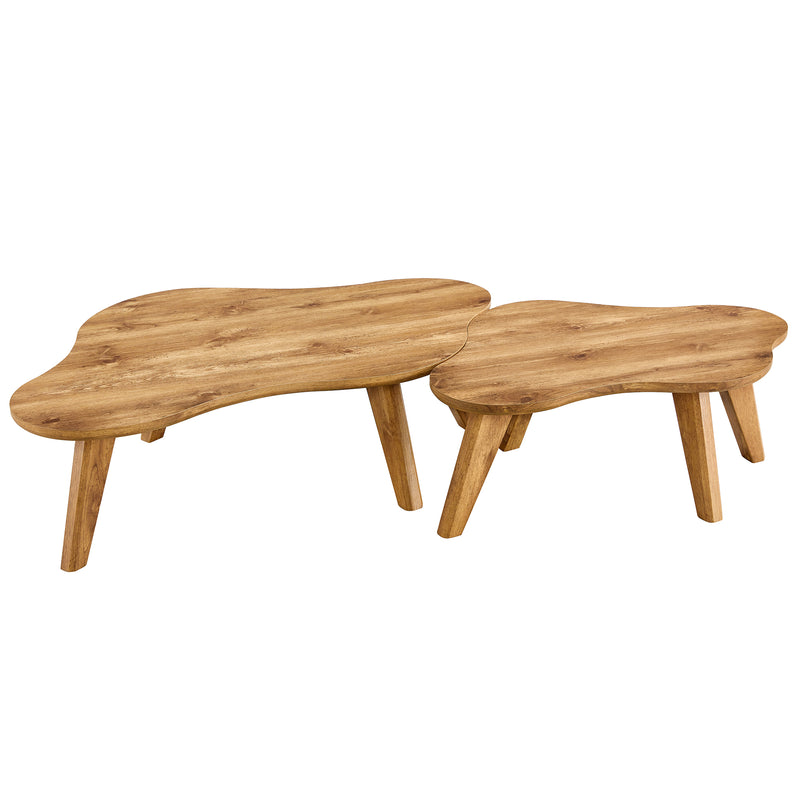 Walker Edison | Modern Minimalist Cloud Shape Coffee Table Set of Two