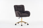 Walker Edison | Teddy 360 Swivel Home Office Chair With Gold Metal Base Thumbnail