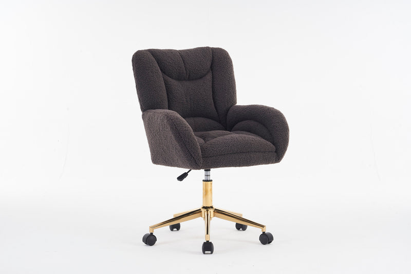 Walker Edison | Teddy 360 Swivel Home Office Chair With Gold Metal Base