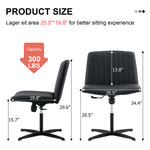 Walker Edison | Black Faux Leather Swivel Computer Chair Thumbnail