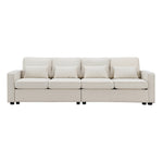 Walker Edison | Linen Fabric 104" 4-Seater Sofa with Storage Thumbnail