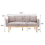 Walker Edison | Velvet Convertible Loveseat Sofa Thumbnail