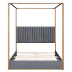 Walker Edison | Upholstered Canopy Platform Bed Thumbnail