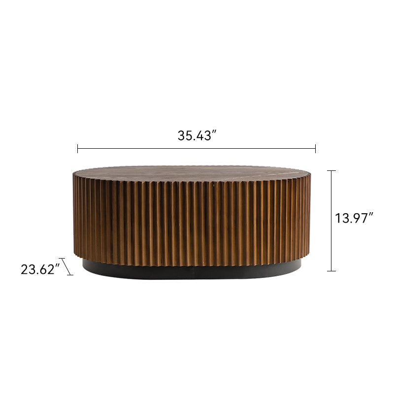 Walker Edison Fluted Round Nesting Coffee Table - Thumbnail 5